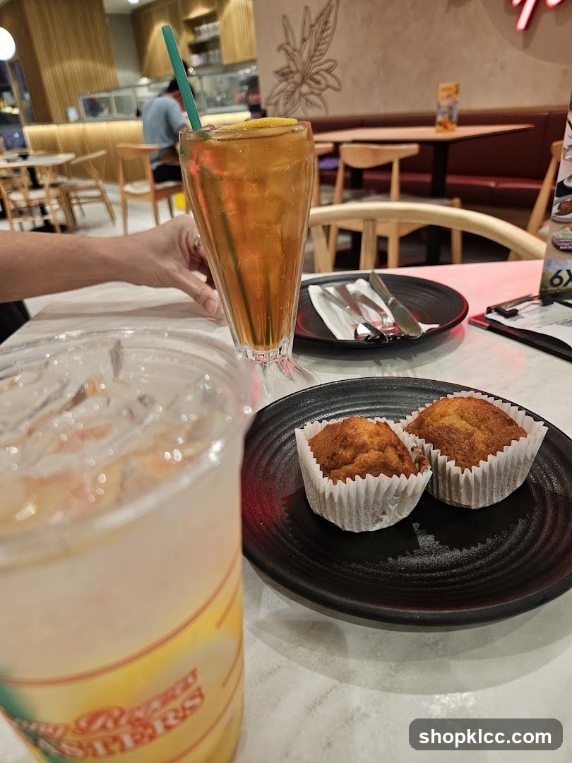 Dessert and Drinks at a Cafe