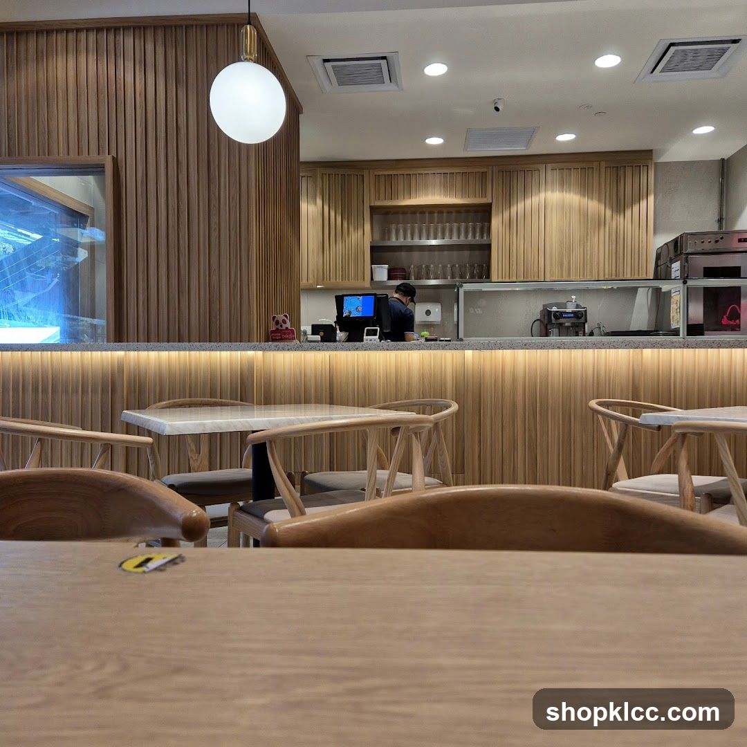 Cafe Interior with Wooden Accents