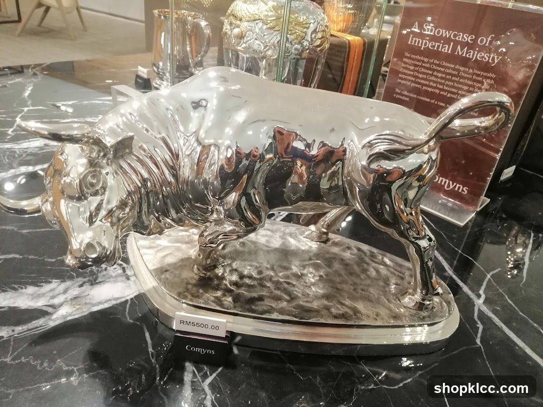 Silver Bull Sculpture