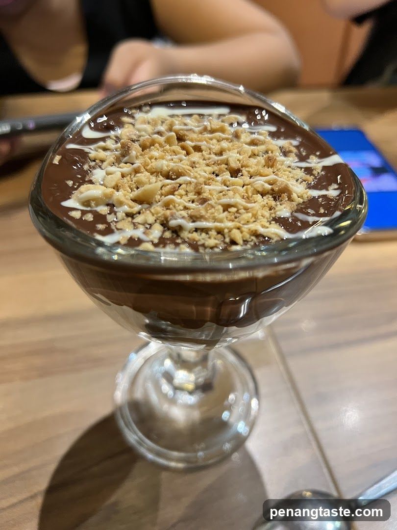 Chocolate dessert with nuts