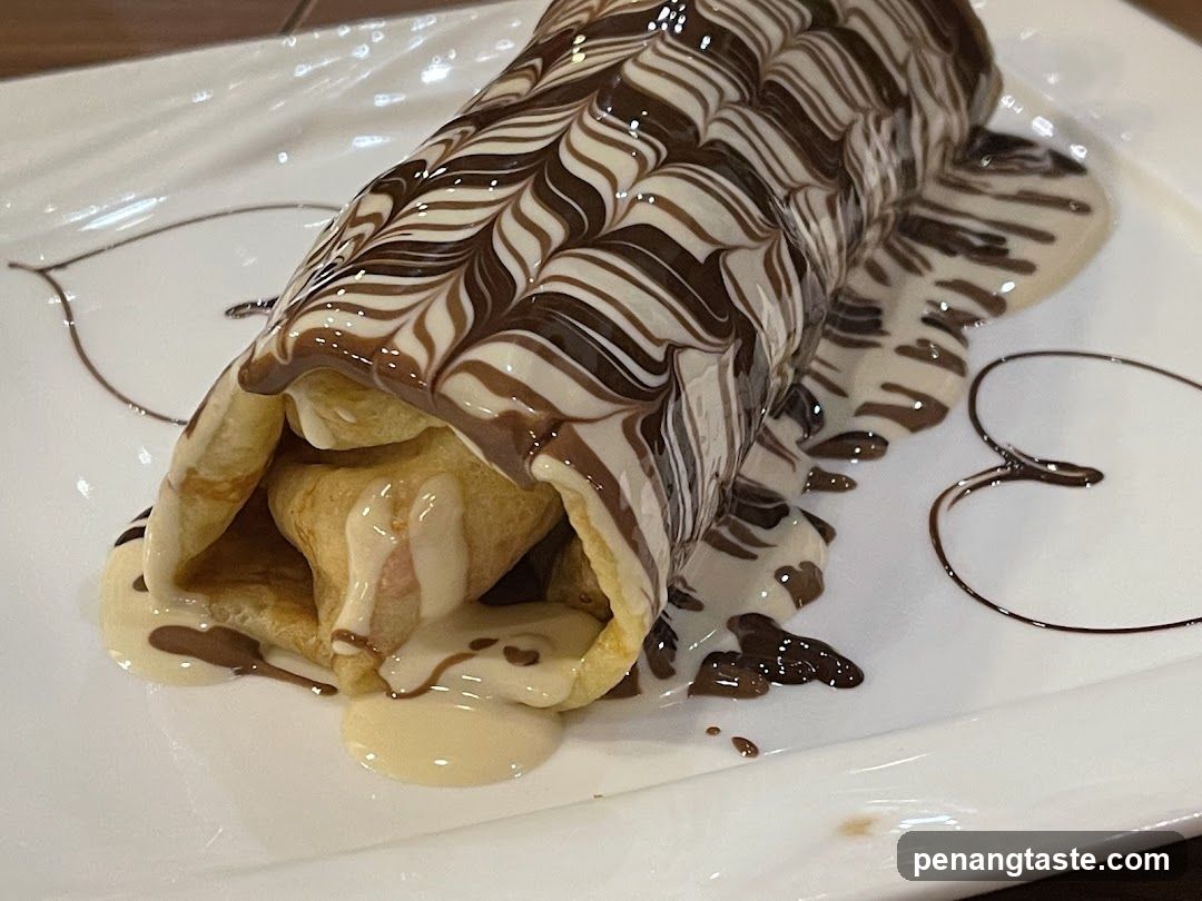 Chocolate Drizzled Crepe