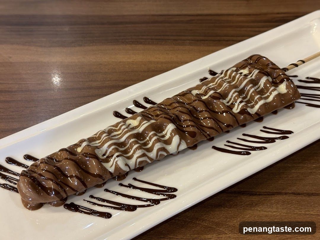 Chocolate Drizzled Dessert on a Stick