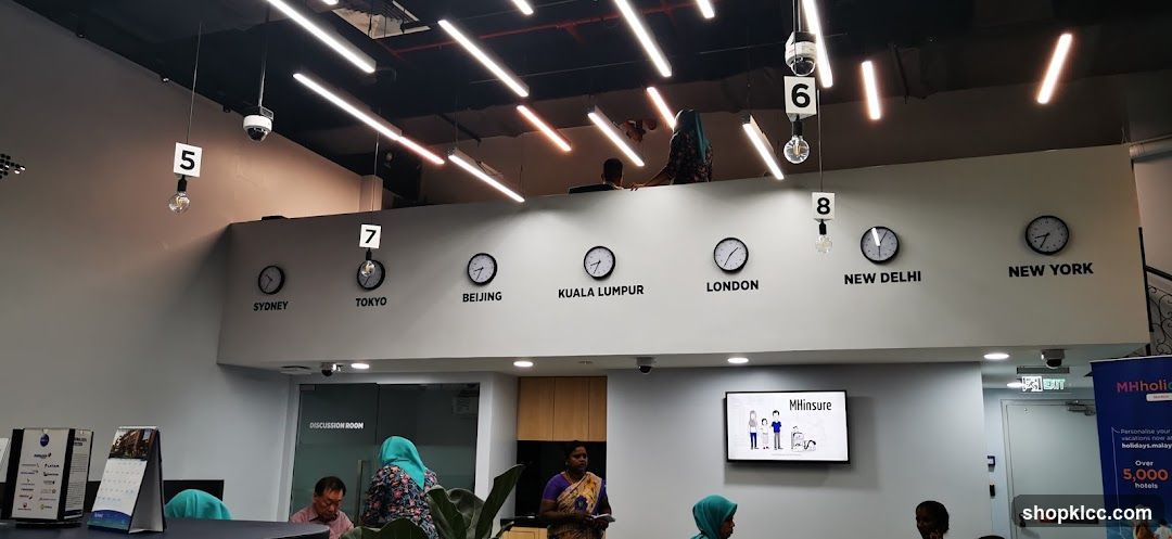 Office Interior with World Clocks