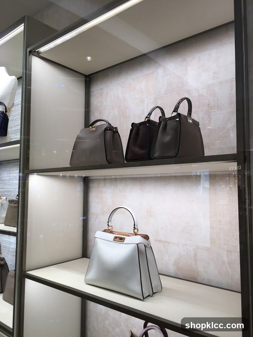 Designer Handbags on Display