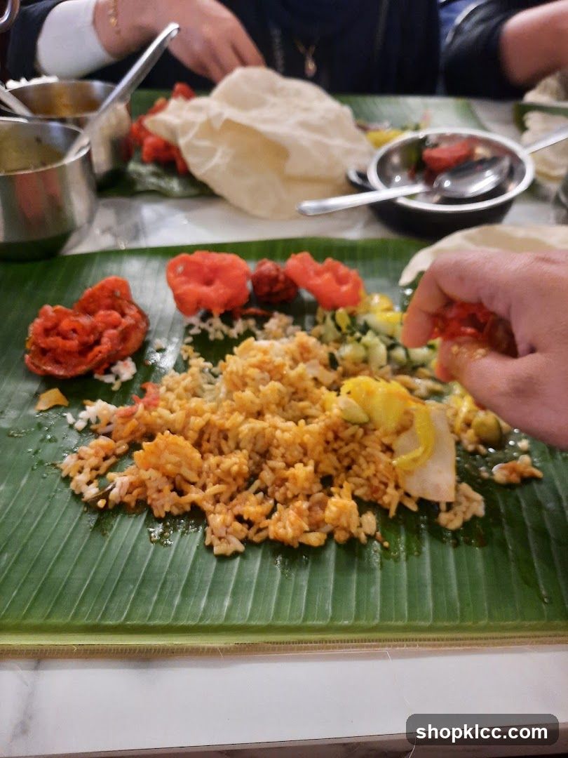 Indian Meal on Banana Leaf