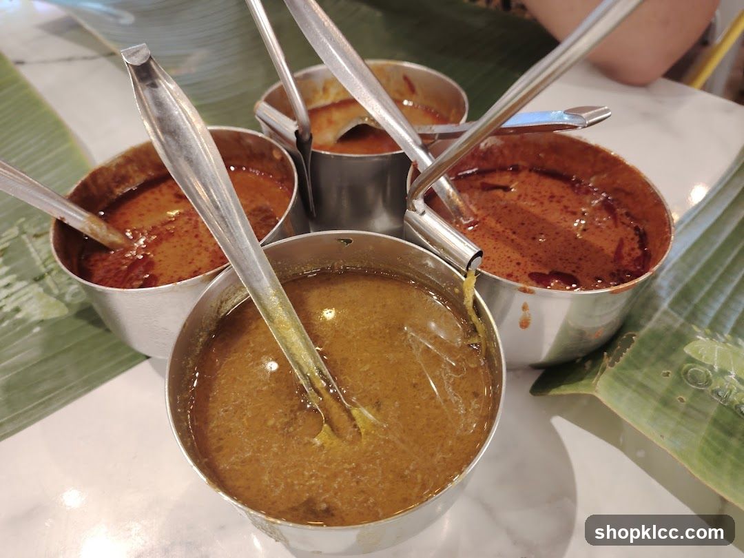 Four bowls of curry