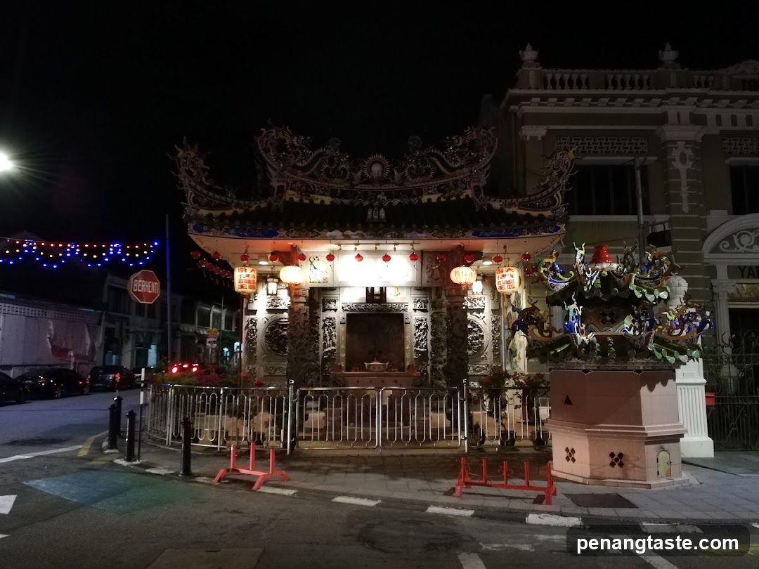 Ornate Temple Entrance at Night