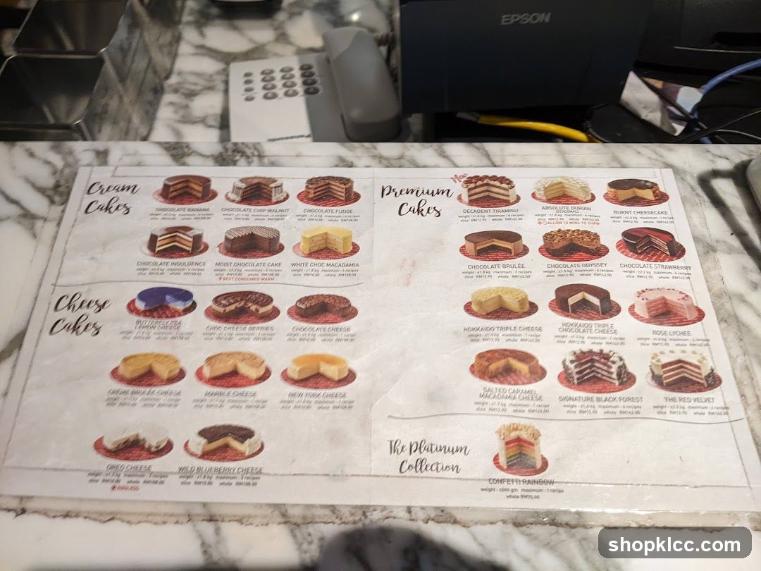 Cake Menu