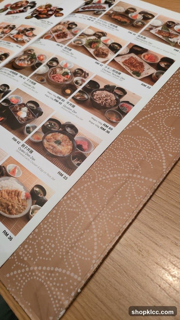 Japanese Food Menu