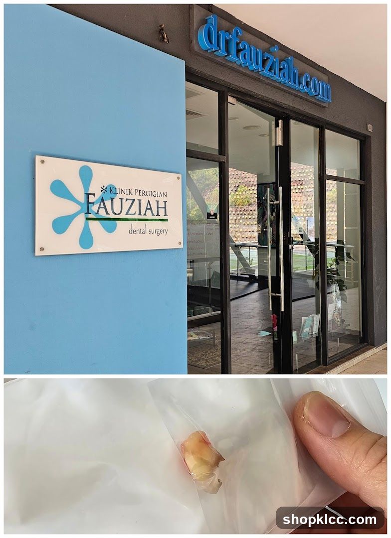 Dental Surgery Entrance and Extracted Tooth