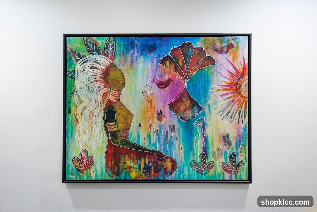 Abstract painting of a seated figure
