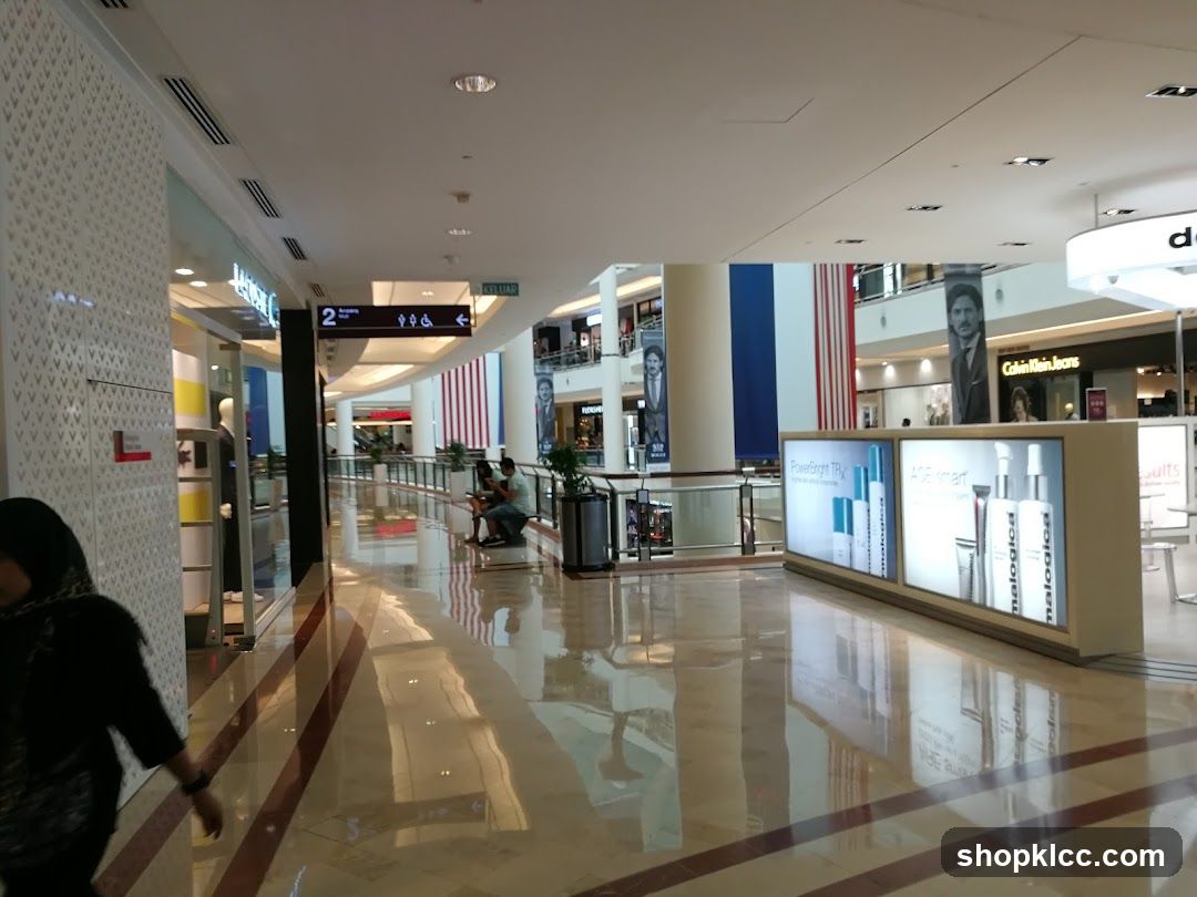 Mall Interior with Storefronts and Displays
