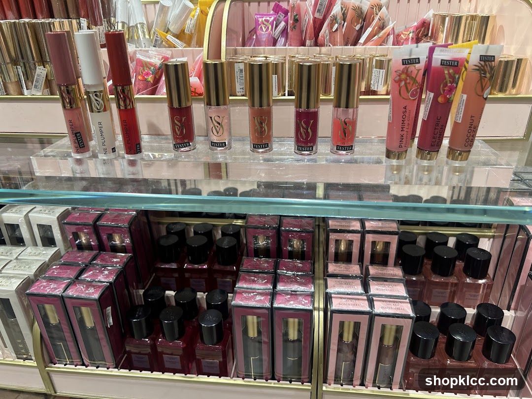 Lip Gloss and Perfume Display