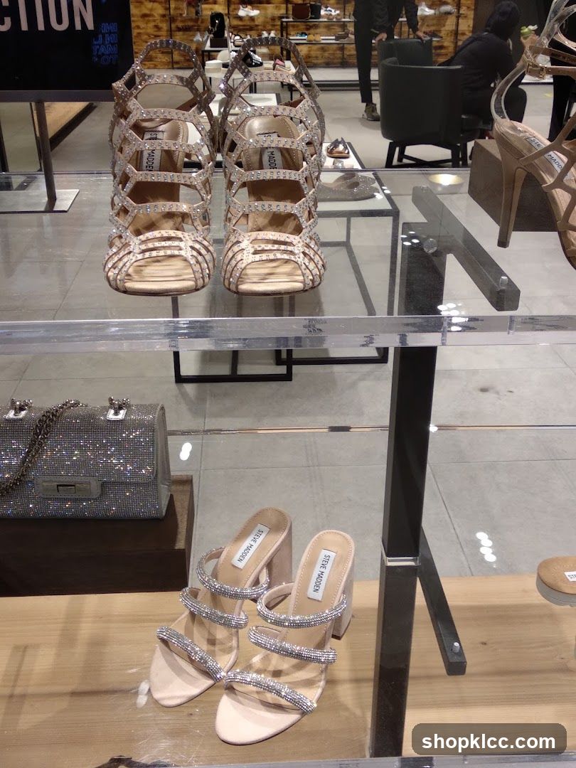 Sparkling Heels and Handbag Display