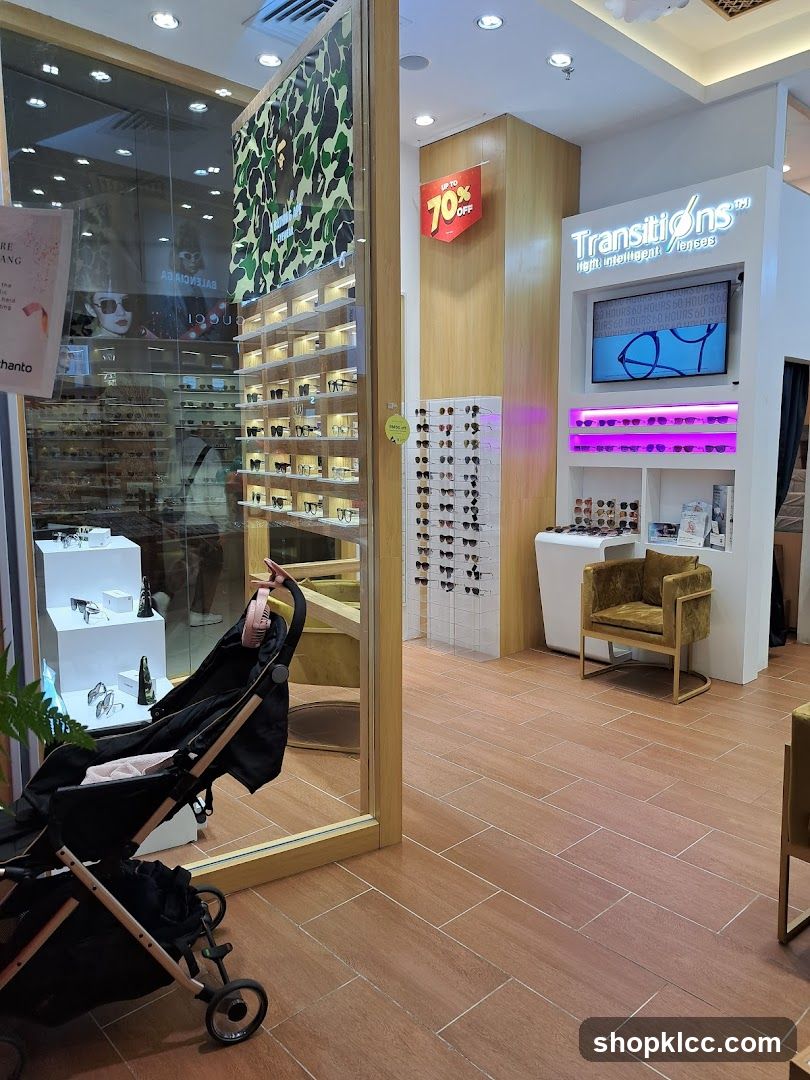 Optical Store Interior with Stroller