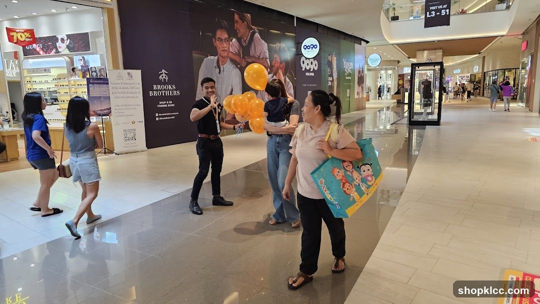 Shopping Mall Corridor with Street Performer