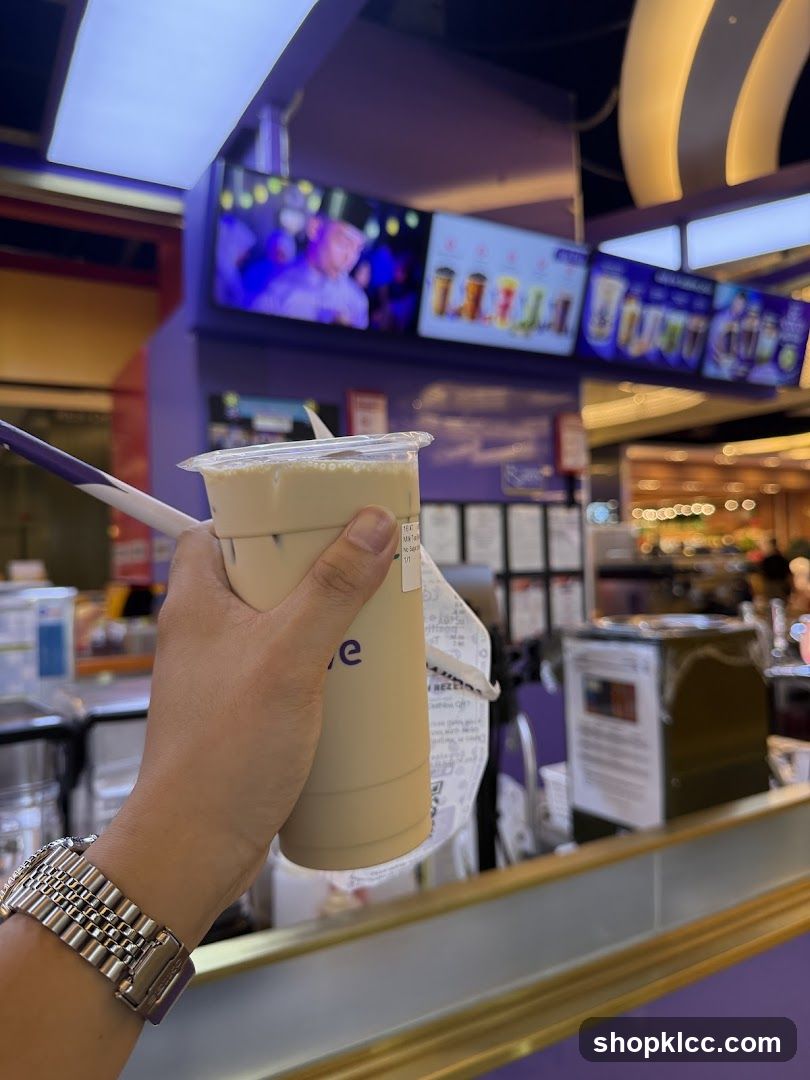 Person holding a bubble tea