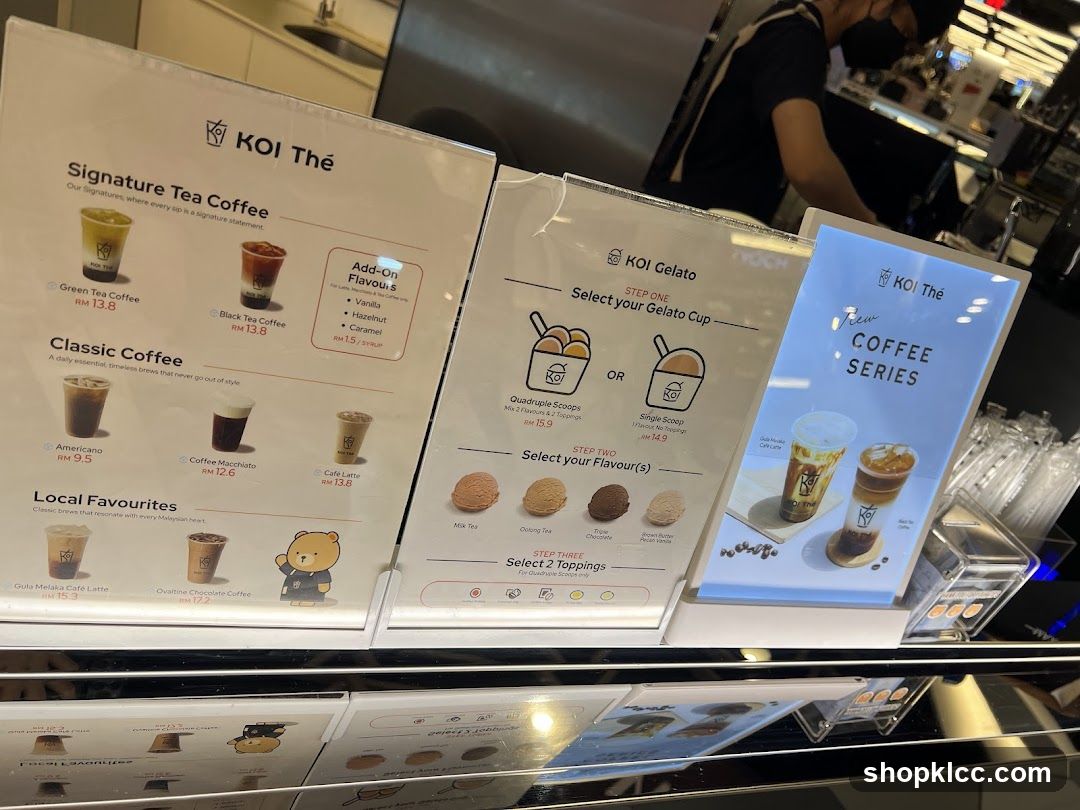 KOI Thé Menu