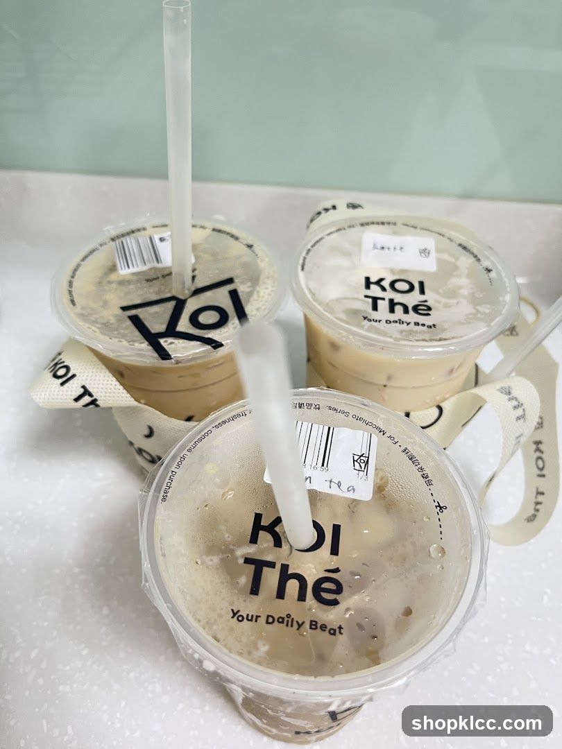 Three KOI Thé Drinks
