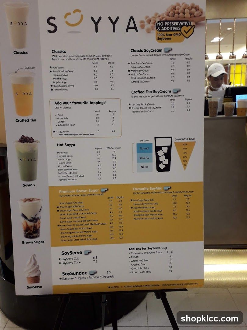 SOYYA Menu