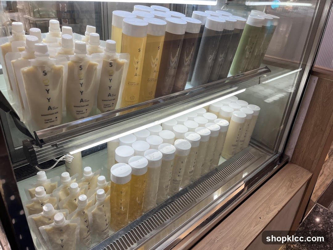 Soy Milk Drinks in Display Fridge