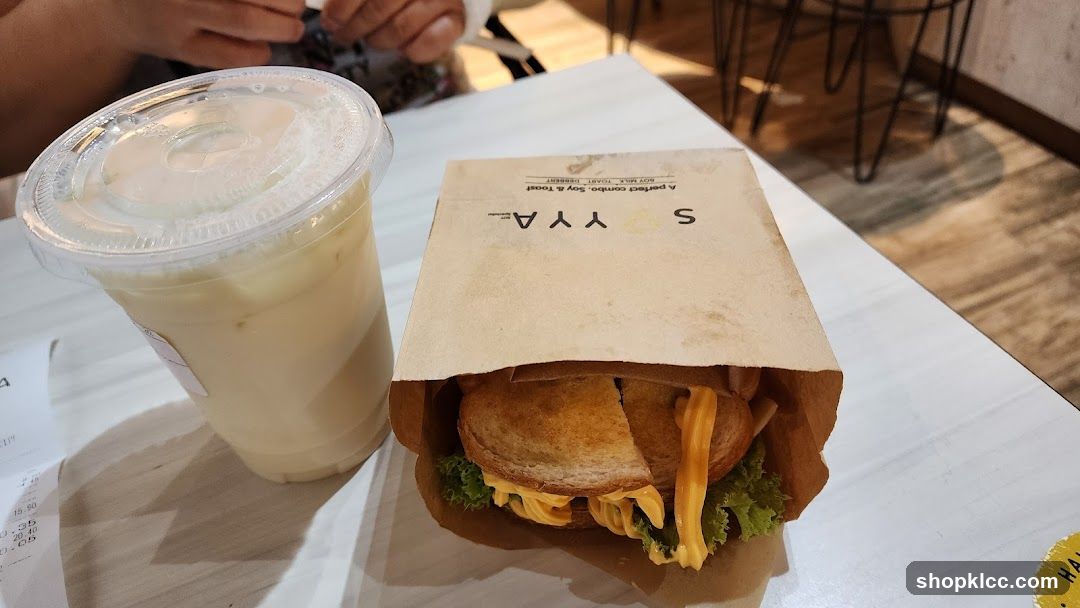 Soy Milk Drink and Sandwich
