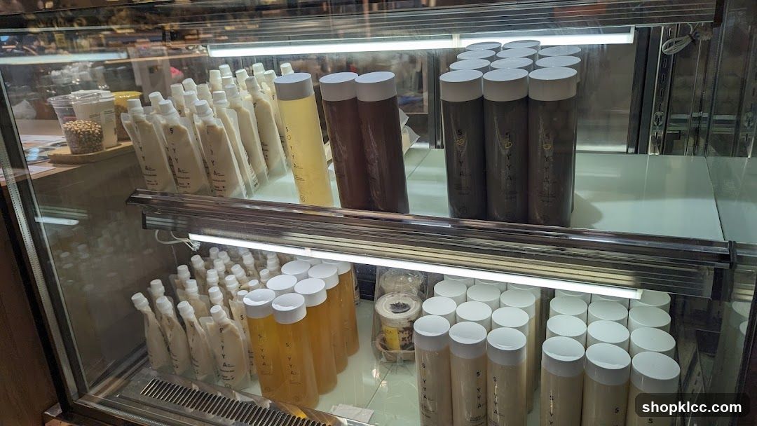 Bottled Beverages in a Display Case