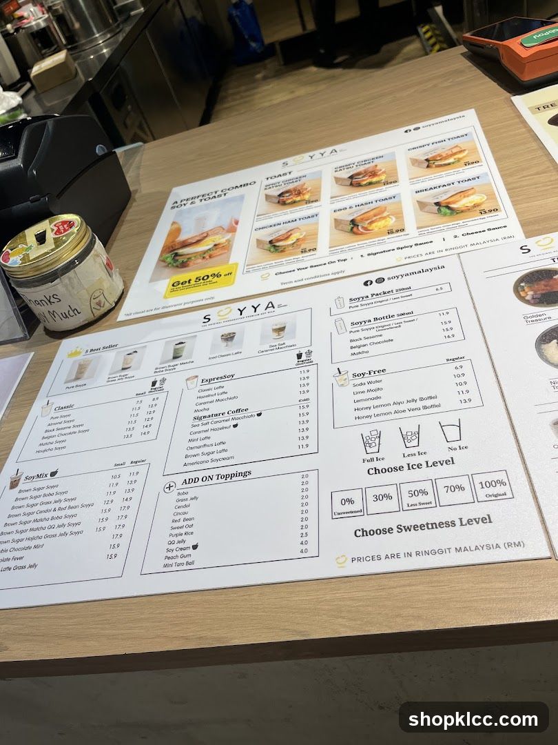 SOYYA Menu