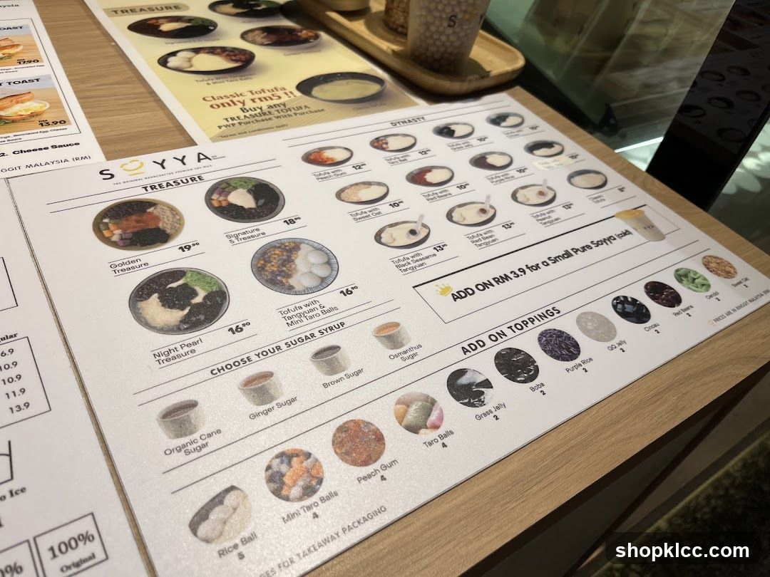 SOYYA Menu