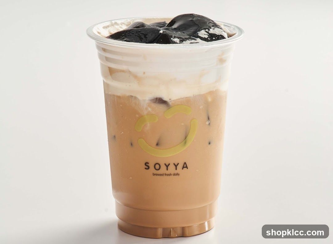 Iced Coffee Drink with Cream and Jelly