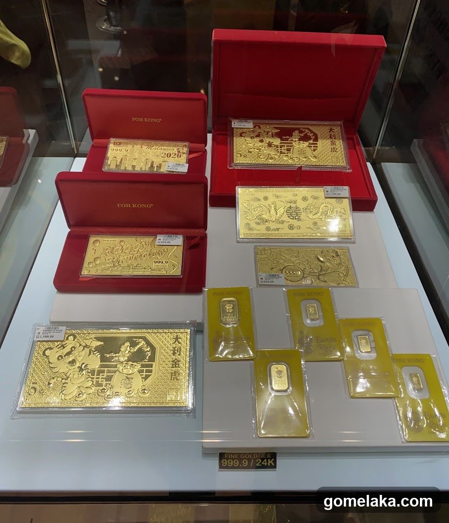 Gold Display in Showcase