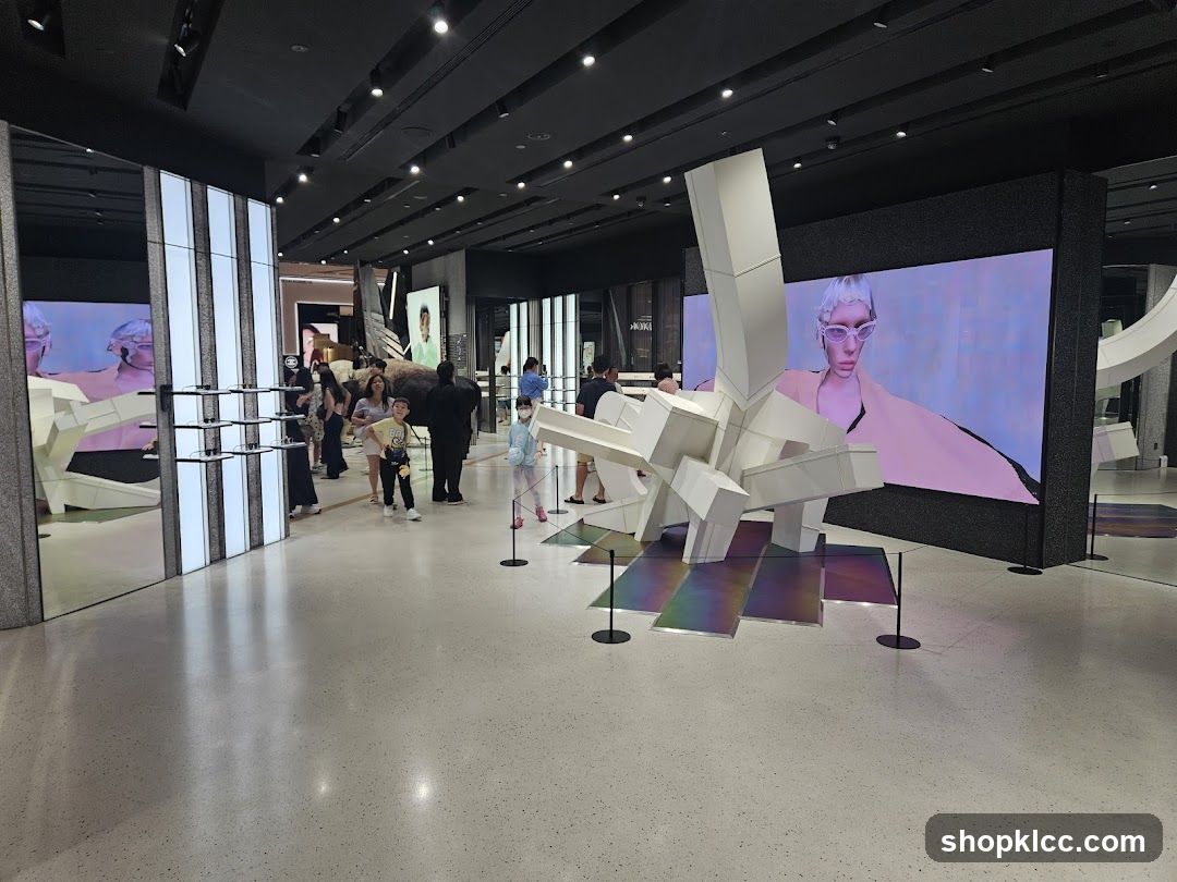 Modern Retail Interior with Art Installation