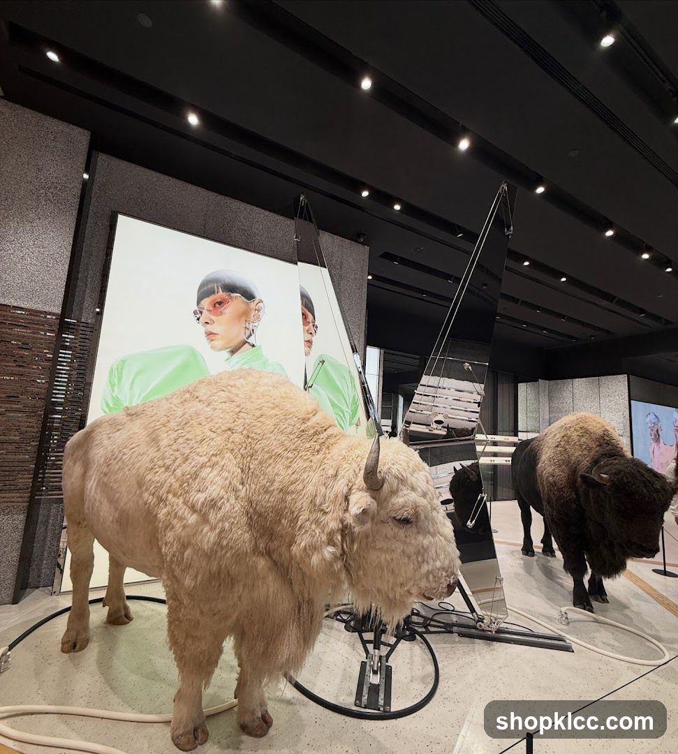 Taxidermied Bison Display