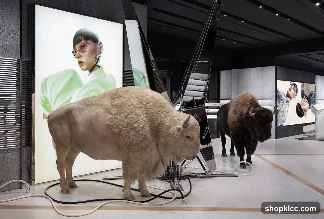 Store Display with Taxidermied Bison