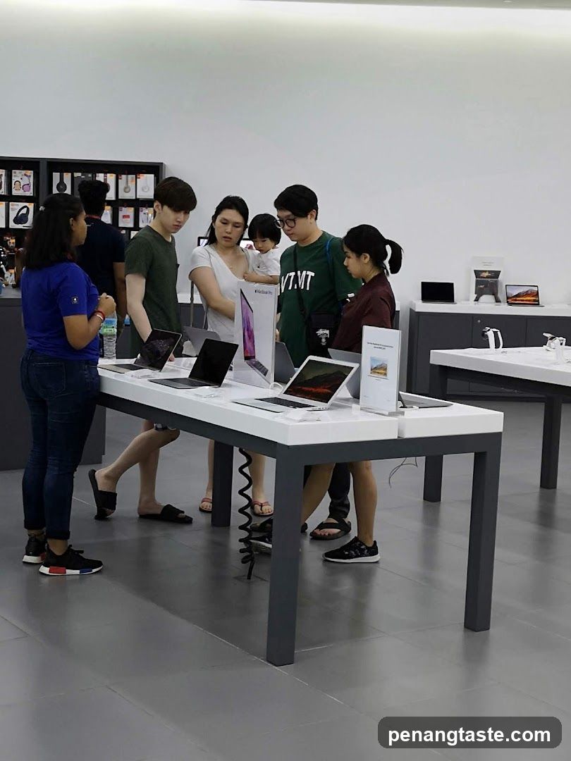 Customers browsing electronics