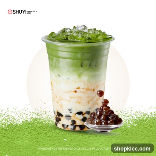 Matcha Grass Jelly Drink