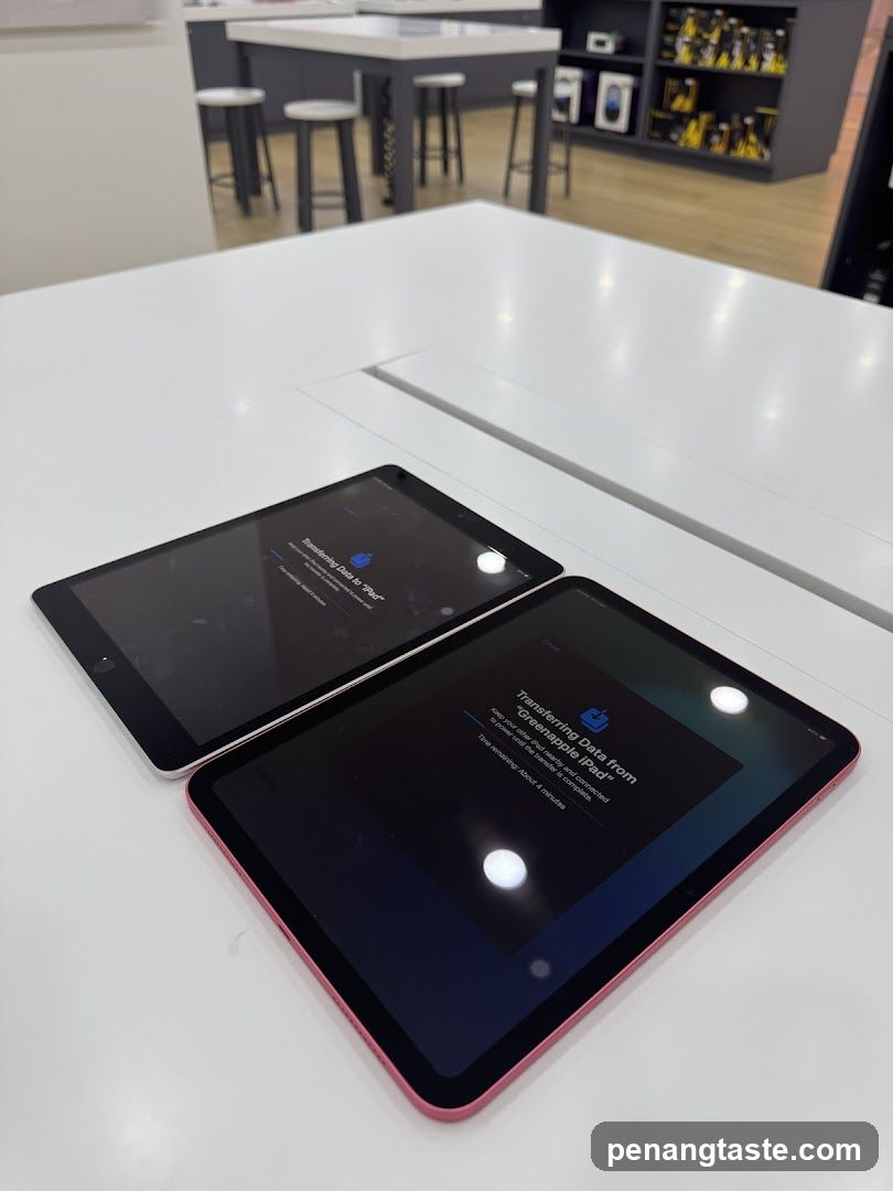 Two iPads transferring data