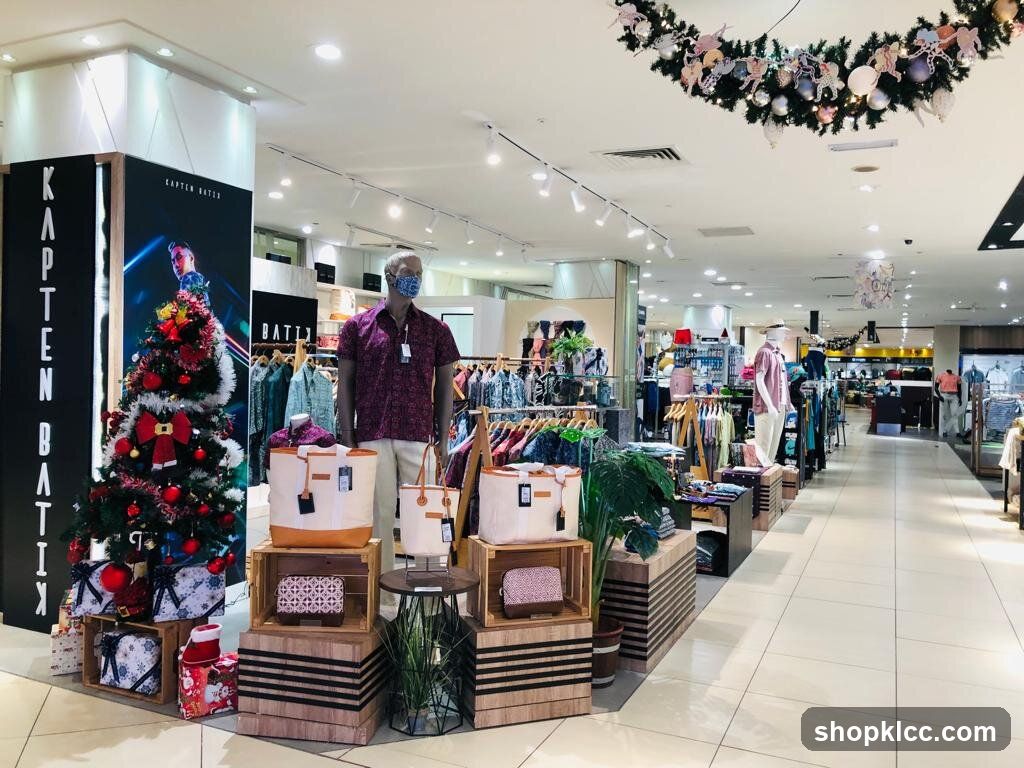 Department Store Interior with Christmas Decorations