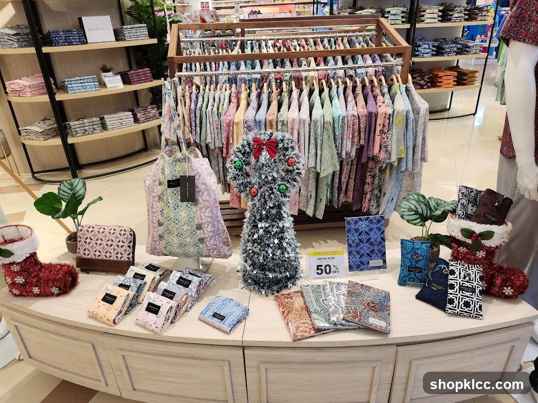Batik clothing and accessories display