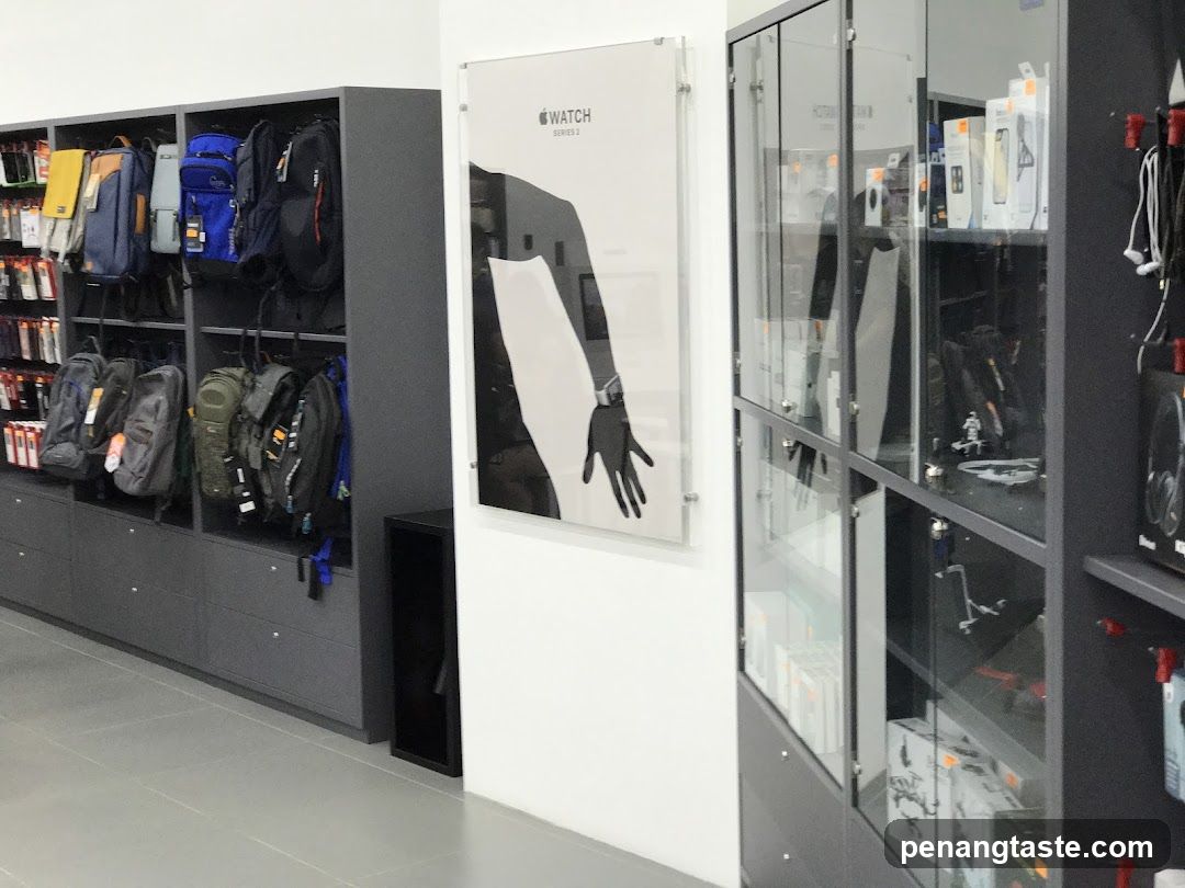 Store Interior with Backpacks and Electronics