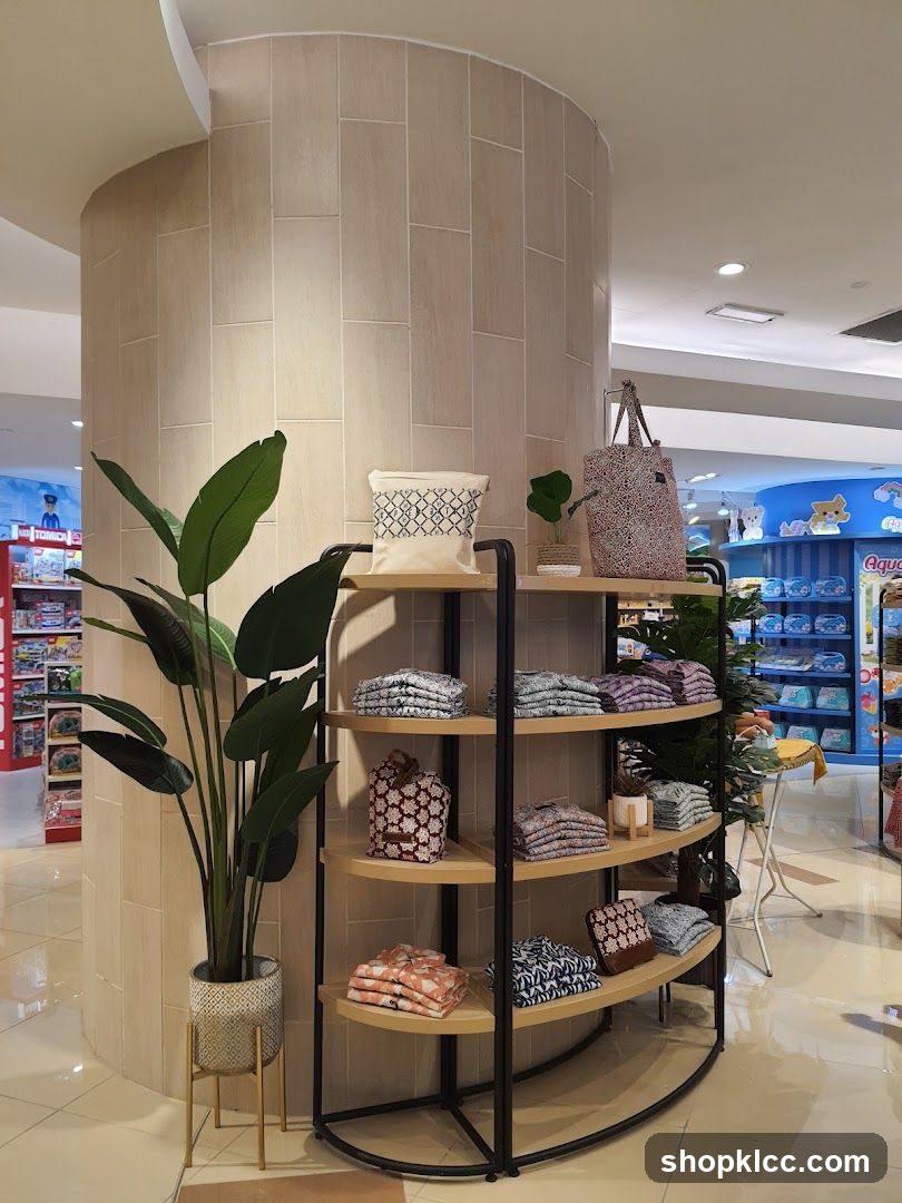 Store Display with Folded Clothes and Accessories