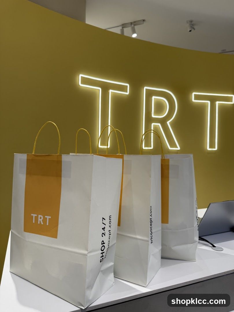 Shopping Bags with Neon Sign