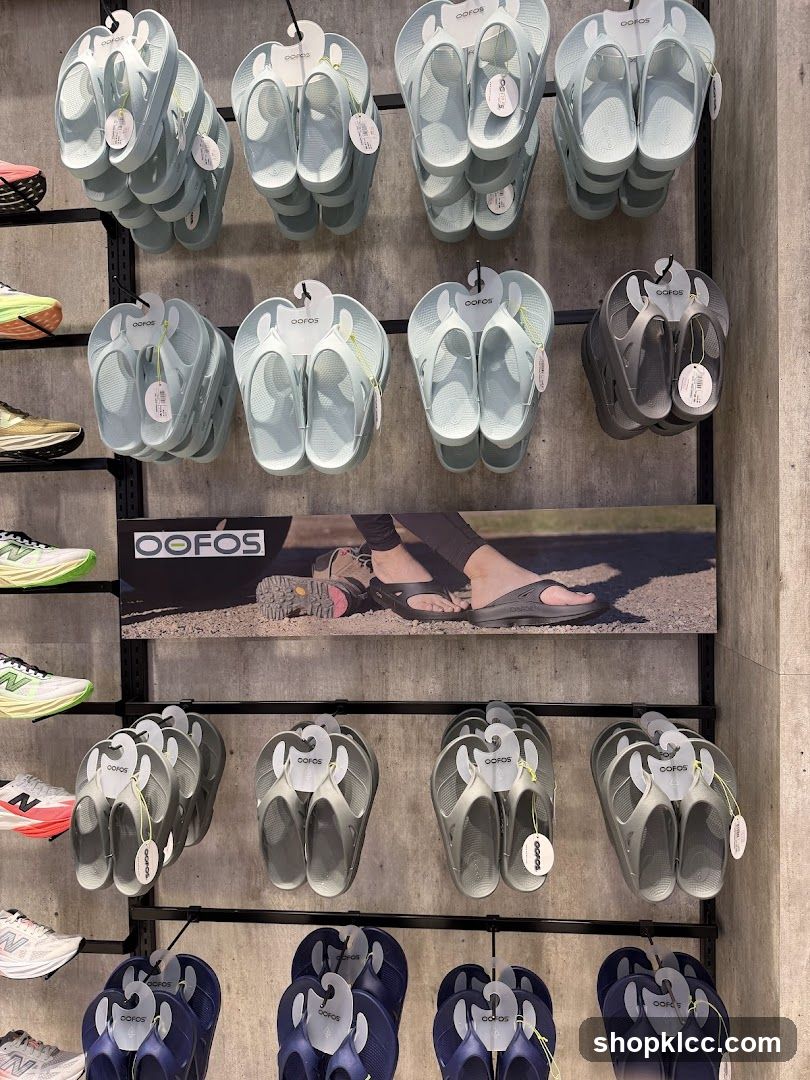 OOFOS Flip-Flops Display