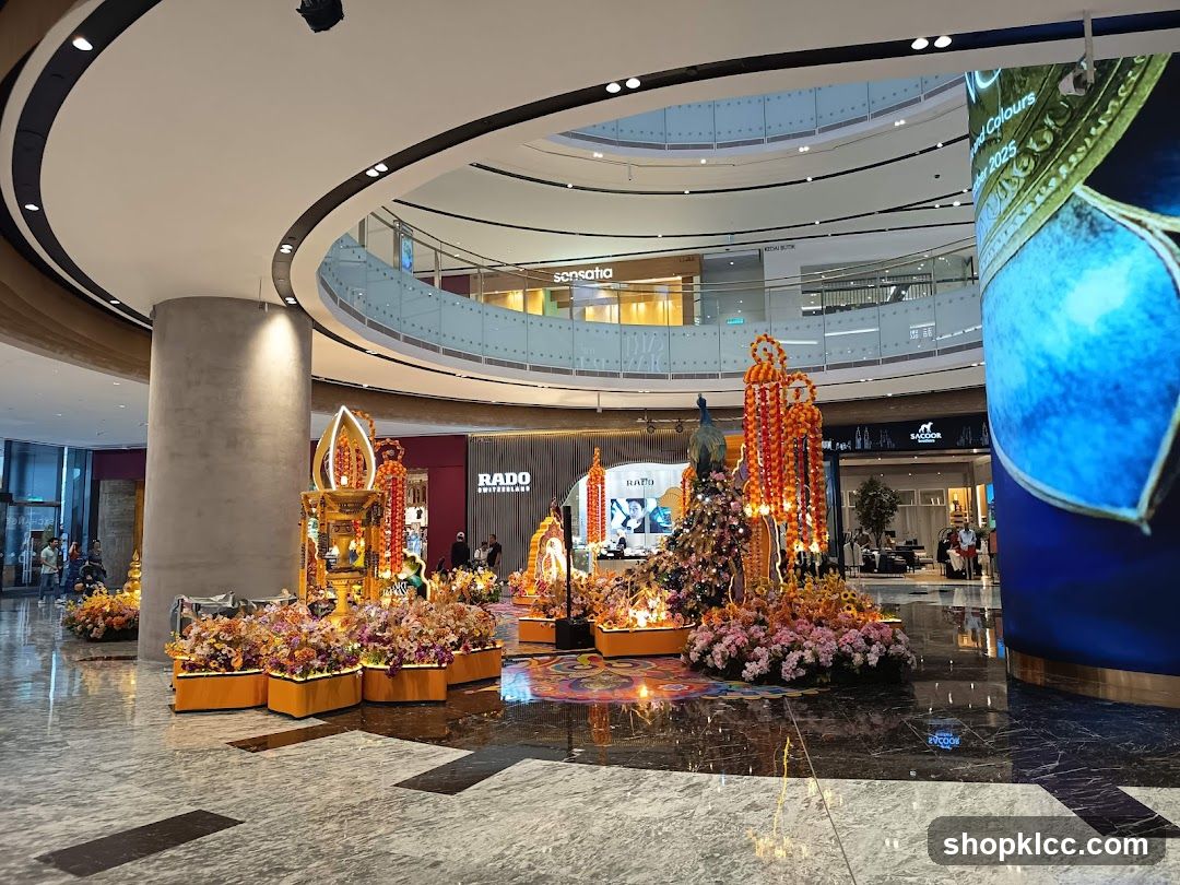 Mall Interior with Festive Decorations