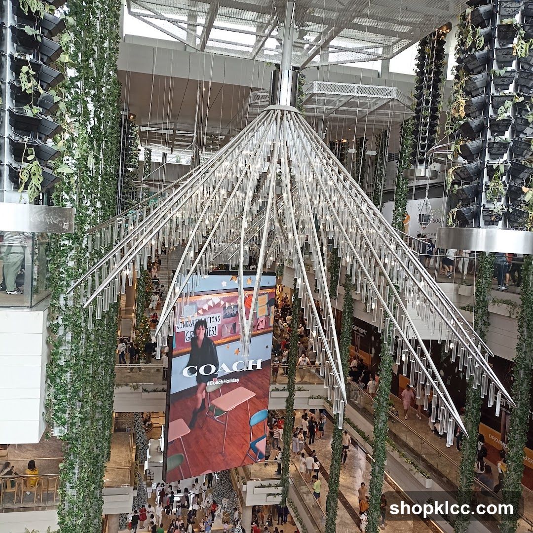 Mall Interior with Hanging Decor and Advertisement
