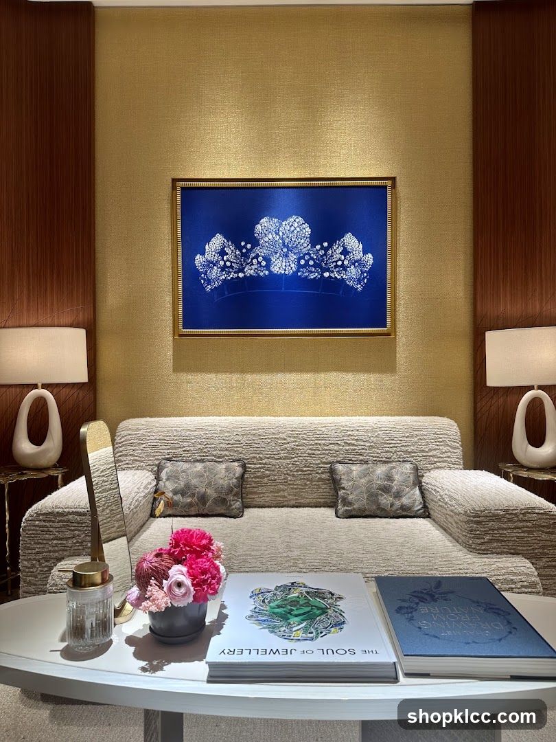 Elegant Sitting Area with Jewelry Art