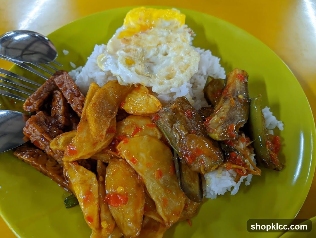 Rice with Fried Egg and Side Dishes