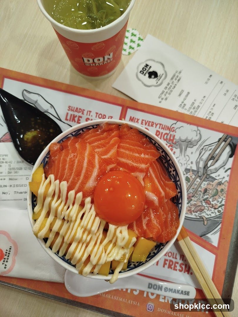 Donburi with Salmon and Egg Yolk