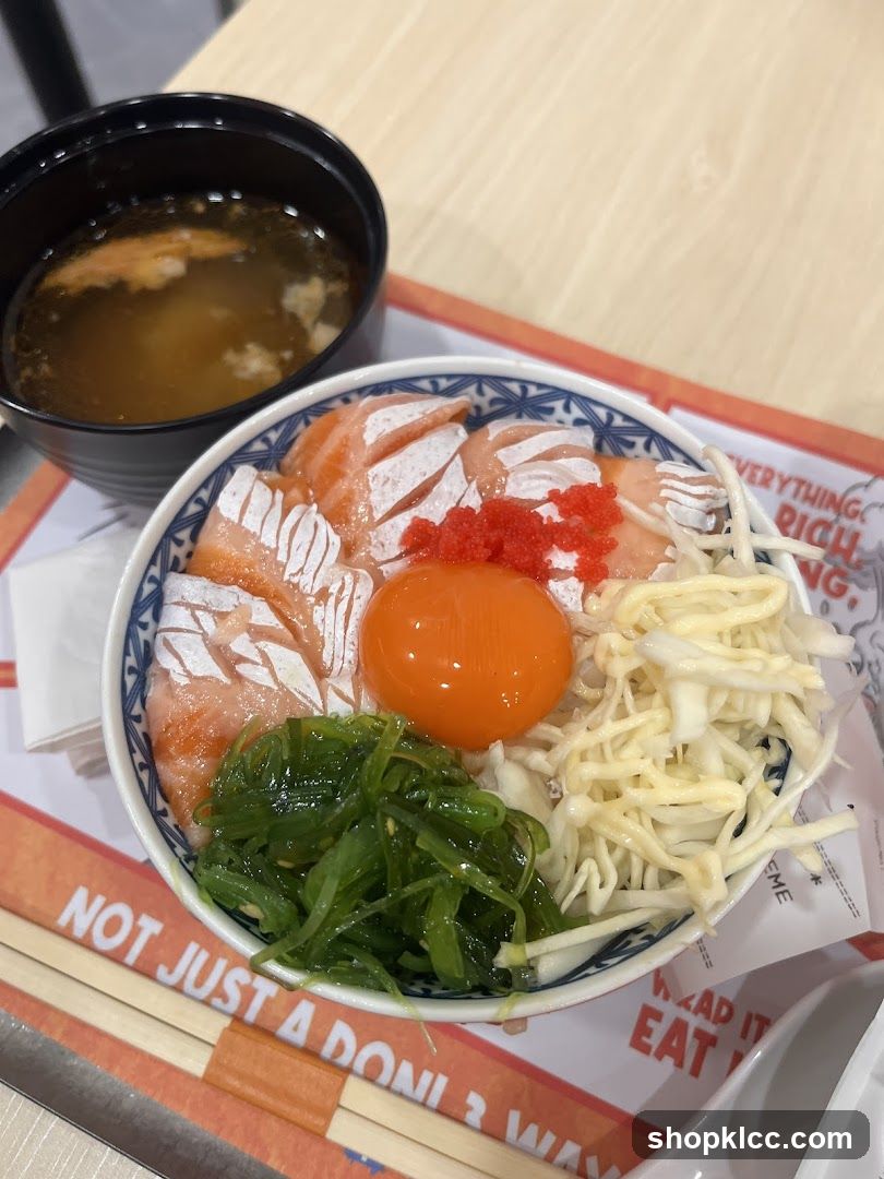 Salmon Donburi with Miso Soup