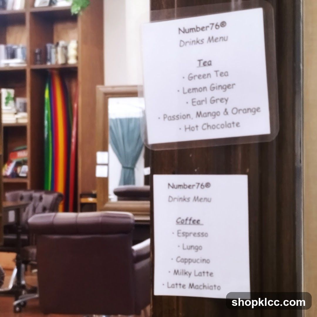 Number76 Drinks Menu